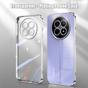 ROAZIC for Realme 12 5G/Realme 12X 5G Phone Case Luxury Plating Edge Transparent Soft Silicone Casing Shockproof Clear Cover