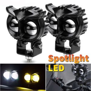 Owl Dual Lamp Beads LED Headlight Motorcycle Spotlight Auxiliary Light Mini Running Light Mini Driving Light