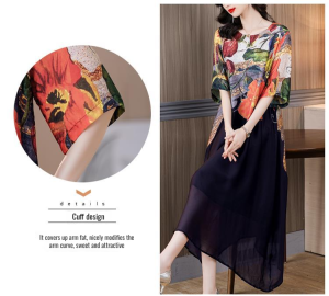 Elegant Printed Dress for Summer Plus Size Women Goddess Essential  Soft Skin-friendly  Body-shaping  Elegant Style