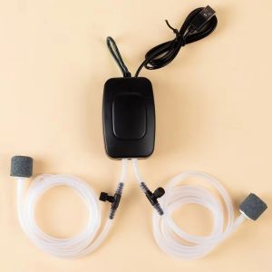 FEELDG USB Bộ máy bơm khí cho bể cá với Air Stone Mini Bộ lọc bể cá Di động Im lặng Máy bơm oxy Phụ Kiện Bể Cá