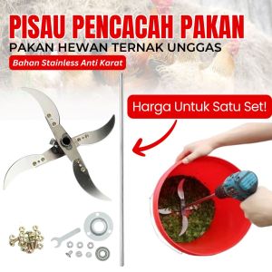 Full Set Pisau Chooper Pencacah Pakan Ternak Adaptor Bor Cocok Untuk Rumput Sayur Sisa Makanan Sapi Kambing Ayam Bebek Unggas