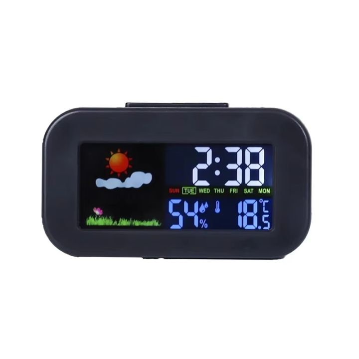 Retail <br><br>Weather Station Clock with Color Display Temp&amp;Humidity Monitor Backlit for Kids Teens Students - Bedroom Dorm Desk