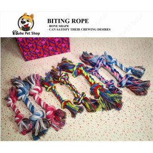 Pet Dog Puppy Cotton Braided Bone Dog Rope Toy 18cm 28cm