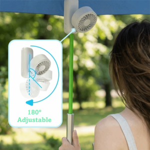 ESH63 Silent Fan Folding Fan With Clip Silent Operation USB Rechargeable Fan Personal Fan 3 Speeds Adjustable Portable Handheld Fan For Umbrella