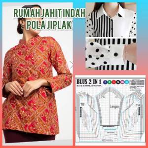 POLA JAHIT BLOUSE & KEMEJA WANITA