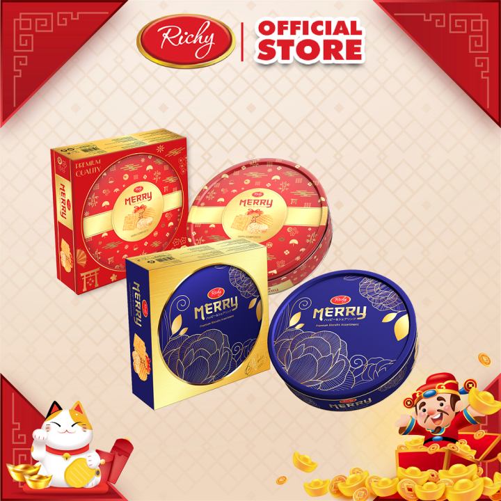 [NEW] Bánh Richy Merry Nhật thập cẩm 333g Richy (Xanh, Đỏ) - Tết 2024 ...