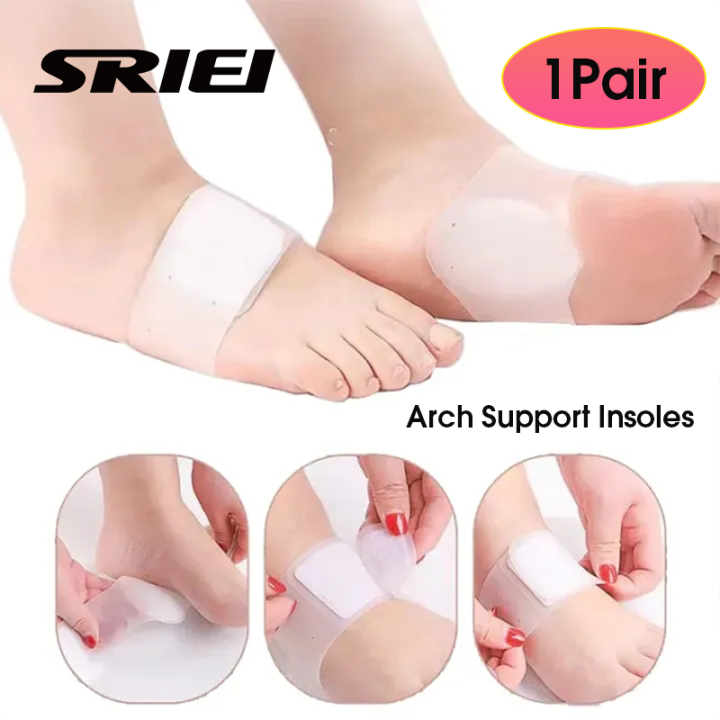 SRIEI 1Pair Arch Support Pad Gel Orthotic Insoles Orthopedic Flat Foot ...