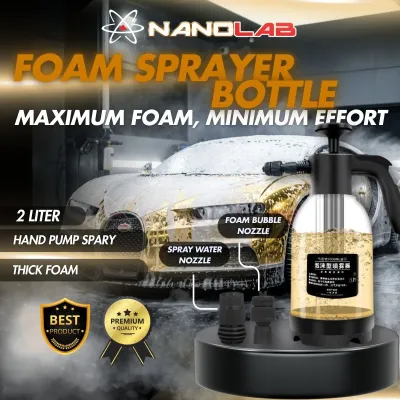 Snow Spray 2L Hand Pump Foam Sprayer Hand Pneumatic Foam Snow Foam Car Wash Spray Bottle(NANOLAB)