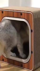Sacesr Corrugated Cat Scratching House Creative Cat Scratcher TV-shaped Scraper for Cats Large Capacity HomeAccessories J6H9P