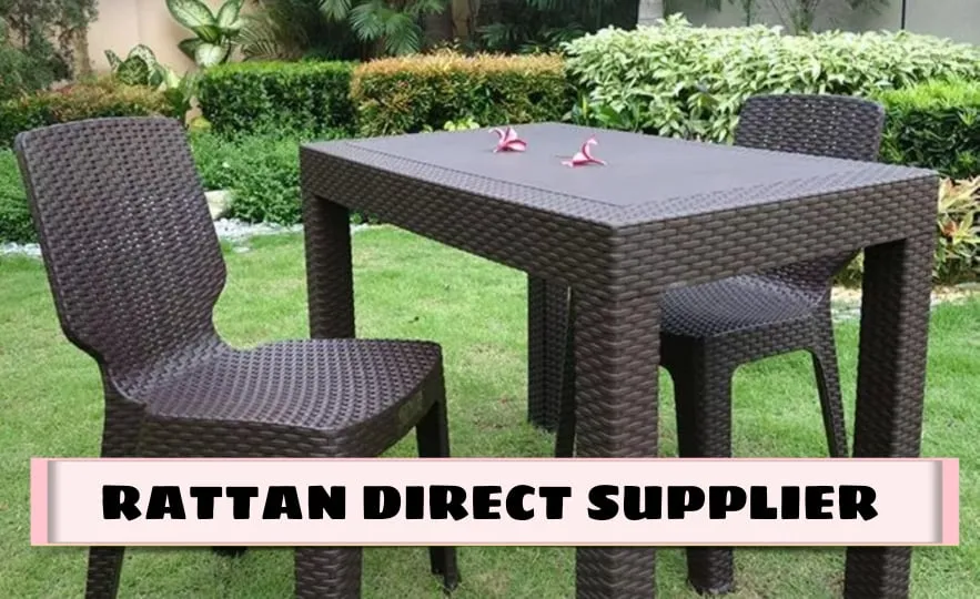 RATTAN TABLE AND CHAIR DINING SET SEATERS