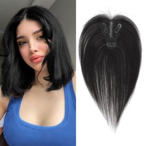 MUQZI Hair Extension Hair Toppers Wigs with Bangs Clip In Middle Part Synthetic Hair Bangs Top Hair Bangs Natural Fringe Hair Pieces for Women