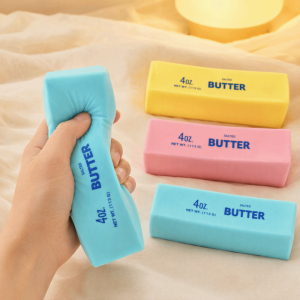 J9YXDU Creative Butter Stick Squeezing Toy Kneading Super Soft Realistic Butter Sticks Creative Comfortable Slow Rebound Butter Stick Office Desk Toy