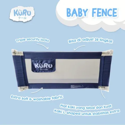 Kuru Baby Bedrail 120 160 200cm Pembatas Pengaman Pagar Kasur Ranjang