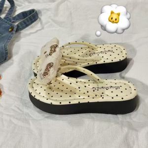 Cartoon Youthful Soft Girl Style Durable Breathable Slip-On Sandals Versatile Silent Office Outdoor Convenient Flip-Flops For Women