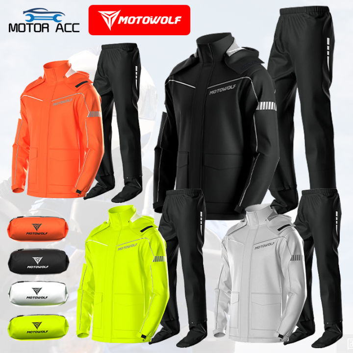 Motowolf MDL0403B Satin Raincoat Jacket & Pants Outdoor Raincoat Men ...