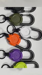 UNeed Retractable Key Reel with Carabiner Clip Steel Wire Anti-Lost Key Holder Multi-Tool Outdoor Keychain