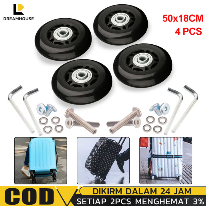 4pcs/Set Roda Koper Pengganti 40 45 50mm Luggage Replacement Wheel ...