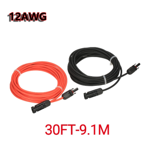 【Spot COD】1 Pair Black & Red 10/20/30 Feet 10AWG Solar Panel Extension Cable Wire with MC4 Female and Male Connector