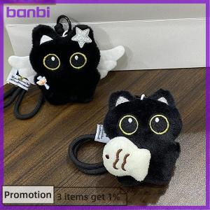 banbi Cute Plush Big Eyed Black Cat Doll Pendant Girl Backpack Doll Pendants Couple Bag Keychain Phone Charms Bag Pendant Accessories