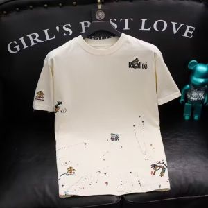 欧洲站夏季新款男士刺绣t恤圆领时尚潮牌印花休闲T恤短袖衫上衣薄