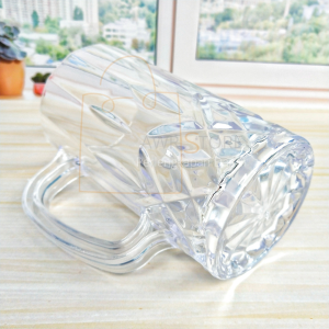 6PCS GELAS PLASTIK MIKA KRISTAL GANGGANG 400ML GELAS ES TEH GELAS TAHAN BANTING