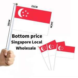 【SG Ready Stock】14*21cm Singapore Waving Hand Flag /National Day Singapore Flag / Food Toothpick Flag Decoration