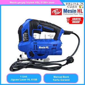 Mesin Gergaji Potong Triplek H&L 6188+ Jigsaw Laser Variable Speed