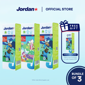 Jordan | Step 2 Junior Toothpaste | Age 6-12 Years | Green Apple (Bundle of 3)