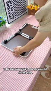 Bàn Học Gấp Gọn Đa Năng Có Kê Sách Khay Đựng Ly Tiện Lợi Cho Học Sinh Sinh Viên Làm Việc