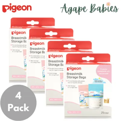 [4-Pack] Pigeon Breast milk Storage Bags 120ml Holidays