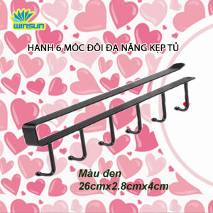 Thanh 6 móc đôi đa năng kẹp tủ