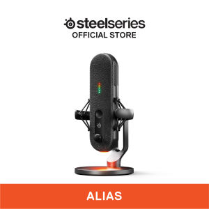SteelSeries Alias USB-C Condenser Gaming Microphone RGB LED Level Mic With Desk Shock Mount Designed For Streamer 61601