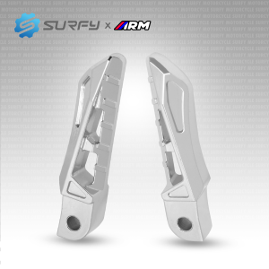 ARM BladeX Passenger Footrest Cast Alloy Rear Foot Peg Anti-Slip Design Premium Electroplated Silver Finish Universal Accessories For Honda Yamaha Scooter