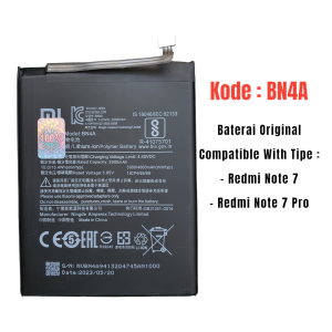 Baterai 100% New For Redmi Note 7 BN4A Note 7 Pro Batre Battery