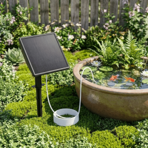 MISSLADY Solar/USB Powered Solar Oxygen Pump Durable Low Noise Fish Tank Aerator Energy Efficient High Efficiency Aquarium Air Pump Fish Tank