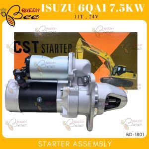 QUEEN BEE CST STARTER ASSEMBLY FOR Isuzu 6QA1 6RB1 E120 DH100 / Hitachi Excavator EX350 EX400 24v 11T 7.5KW BD-1801