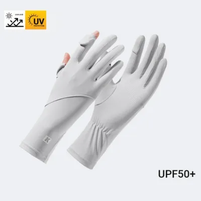 【COD&Fast Delivery】 Touch Screen Ice Silk Gloves Highly Elastic Anti-UV Riding Driving Gloves Breathable Sunscreen Gloves Women Men