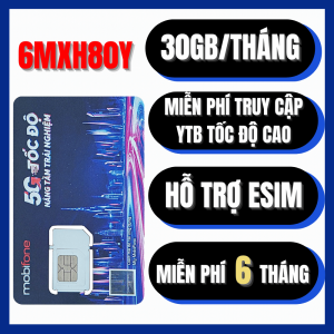 ( 10 TỶ GB ) Sim 5G MOBI 6MXH80Y 12MXH80Y DATA TỐC ĐỘ CAO KHÔNG GIỚI HẠN XEM Y0UTBE Miễn Phí Trọn Gói 6 - 12 tháng KHÔNG CẦN NẠP TIỀN  KHÔNG PHÁT SINH CƯỚC  GIÁ CỰC RẺ . FREESHIP - CHƯA KÍCH HOẠT.