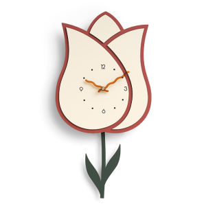 Tối Giản Bắc Âu Loạt Đồng hồ treo tường Hot Bán Nhà đơn giản cho phòng khách Và Thời Trang Câm cổ điển sáng tạo Đồng Hồ Nghệ Thuật Hoa Tulip Trang Trí 26x51.2cm