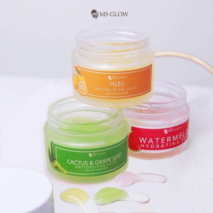 MS Glow Hydrating Juice Revitalizing Moisturizer / MS Glow Moisturizer / Ms Glow Cactus /  MS Glow Watermelon / MS Glow Yuzu / MS Glow Hydrating Juice / MS Glow Moisturizer Cactus Yuzu Watermelon / Hydrating Juice MS GLOW Moisturizer Pelembab