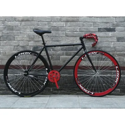 FIXEDGEAR จักรยานฟิกเกียร์ เสือหมอบ ล้อ 26 นิ้ว ขอบ 40 มิล เฟรมเหล็ก ขนาดยาง 700 x 23 c รห10262
