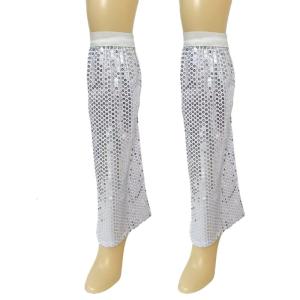 Women Sparkling Sequins Loose Leg Sleeves Boot Covers Vintage Dance Parties Leg Warmers Flared Knee Length Long Socks