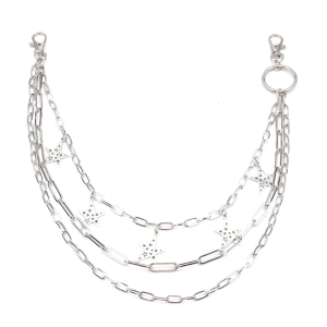 Multilayer Hiphop Waist Chain with Star Pendant Waist Charm Street Pants Chain Body Chain Trousers Chain Cool Accessory