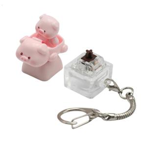 Tactile Keyboards Toy For Office Use Stress Relief Focusing Aid Durability ABS Construction keycap keychain