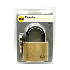 Yale Padlock Essential Solid Brass Body 60mm or 70mm