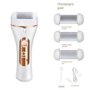 Rechargeable Foot Grinder Dead Skin Remover Pedicure ToolsEiectrc Foot File Electric Callus Remover Foot File Pedicure Tool Feet Care Pedicure kit for Cracked Heels and Dead Skin Foot Care Foot Beauty Tool Three frosted heads