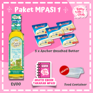 PAKET MPASI LENGKAP JUMBO (KEJU BELCUBE+ CASA DI OLIVA/EVOO + UB ELLE + ANCHOR) Perlengkapan MPASI