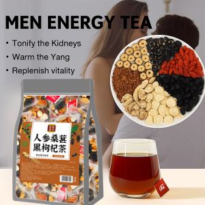 Ginseng Herbal Tea Kidney Tonic Tea Mulberry Black Wolfberry Tea Men Health Energy Tea Huangjing Tea Anti Fatigue Stay Up Late Support Tea Natural Herbal Vitality Drink