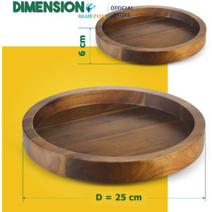 KHAY GỖ XOAY BLUEZON 25CM DECOR ĐỰNG THỨC ĂN ĐỒ DÙNG NHÀ BẾP