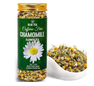 BLUE TEA - Chamomile Tea - 1.05 Oz - 30+ Cups - Loose | SLEEP TEA Pet Jar Packaging